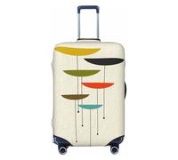 JBYJBX Housse de protection pour valise, motif imprimé moderne du milieu du siècle, lavable, élastique, tendance, Noir/blanc, Medium