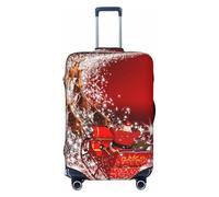 JBYJBX Housse de protection pour valises de Noël avec imprimé magique lavable élastique tendance, Noir/blanc, X-Large