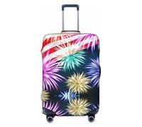 JBYJBX Housse de protection pour valises patriotiques du 4 juillet - Imprimé drapeau américain - Lavable - Élastique - Tendance, Noir/blanc, Medium