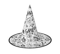 JBYJBX Jeu vidéo pour garçons Imprimé Chapeau d'Halloween Chapeau de sorcière pour fête et cosplay Décorations de fête de sorcière