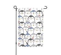 Jbyjbx Joli drapeau de jardin imprimé pingouin - Drapeau d'extérieur - Résistant à la décoloration
