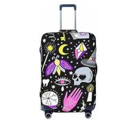 JBYJBX Magic Witchcraft Housse de protection pour valise, motif bohémien, lavable, élastique, tendance, Noir/blanc, Large