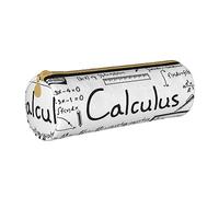 JBYJBX Math Geometry Trousse à crayons en cuir avec imprimé geek calculus - Trousse fine et mignonne pour adultes, hommes et femmes, blanc, Taille unique