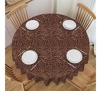 JBYJBX Nappe ronde imprimée léopard 152,4 cm printemps/été, nappe lavable pour décoration intérieure et extérieure