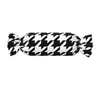 JBYJBX Oreiller cylindrique pratique et polyvalent Motif pied-de-poule Noir
