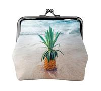Jbyjbx Pineapple By The Sea Porte-monnaie compact avec fermeture éclair pour usage quotidien et cadeaux