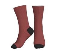 JBYJBX Planche en bois rétro motif floral rouge dahlia imprimé unisexe mi-tube chaussettes de sport respirantes athlétiques course fitness entraînement sport, 2 Noir-2, Taille unique