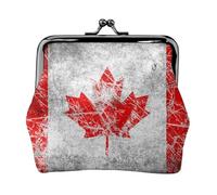 Jbyjbx Porte-monnaie compact imprimé drapeau du Canada mignon petit portefeuille à fermeture éclair avec serrure à baiser pour un usage quotidien et cadeaux