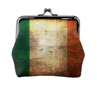 Jbyjbx Porte-monnaie compact imprimé drapeau irlandais mignon petit portefeuille à fermeture éclair avec verrou de baiser pour un usage quotidien et cadeaux
