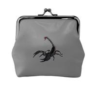 Jbyjbx Porte-monnaie compact imprimé scorpion mignon petit portefeuille à fermeture éclair avec verrou de baiser pour un usage quotidien et cadeaux
