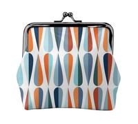 Jbyjbx Porte-monnaie compact moderne du milieu du siècle avec imprimé en forme de goutte, joli petit portefeuille à fermeture éclair avec verrou de baiser pour un usage quotidien et des cadeaux