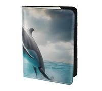 JBYJBX Portefeuille léger pour homme et femme Motif dauphin qui vous regarde, 14 cm, Noir , Taille unique