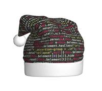 JBYJBX Programmeur Programmation Code Imprimé Chapeau de Noël Fête Noël Vacances Festif Adulte Unisexe Chapeau de Père Noël Décoration Thème