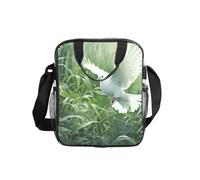 JBYJBX Récipient isotherme transparent avec imprimé herbe et colombe pour le déjeuner, le bureau, les voyages, les pique-niques