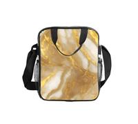 JBYJBX Récipient isotherme transparent avec imprimé marbre doré pour le stockage des aliments en plein air, bureau, voyage, pique-nique