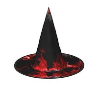JBYJBX Rouge Noir Blanc Impression Abstraite Chapeau Halloween Costumes Chapeau de Sorcière Pour Fête Et Cosplay, Décorations De Fête De Sorcière