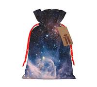 JBYJBX Sac cadeau de Noël avec cordon de serrage Motif galaxie Voie lactée Univers
