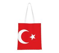 JBYJBX Sac de grande capacité réutilisable avec imprimé drapeau de la Turquie - Léger - Pour le travail, la gym, les voyages, la plage, les trajets quotidiens