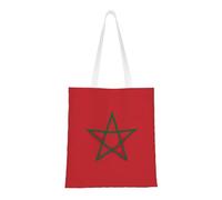JBYJBX Sac de grande capacité réutilisable avec imprimé drapeau du Maroc - Léger - Pour le travail, la gym, les voyages, la plage, les trajets quotidiens