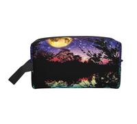 JBYJBX Sac de voyage imprimé ciel nocturne avec arbres capacité fermeture éclair pour articles de toilette cosmétiques essentiels quotidiens, blanc, taille unique, blanc, taille unique, white-417, One
