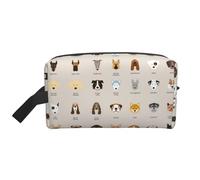 JBYJBX Sac de voyage imprimé race de chien capacité zippée pour articles de toilette cosmétiques essentiels quotidiens, blanc, taille unique, blanc, taille unique, Blanc, One Size