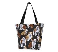 JBYJBX Sac fourre-tout léger avec imprimé bouledogues anglais pour voyage, plage, travail, trajets multiples occasions