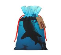 JBYJBX Sacs cadeaux de Noël avec cordon de serrage et motif requins marteaux, sac de vacances pour fête de Noël