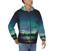 JBYJBX Sweat à capuche Celestial Night Sky imprimé pour homme élégant pour l'hiver chaud zippé sweat à capuche avec poches, Noir, 3XL