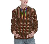 JBYJBX Sweat à capuche pour femme avec impression système solaire Jupiter Saturne pour l'automne et l'hiver, pull décontracté, randonnée, voyage, activités de plein air, Noir , XXL