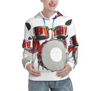 JBYJBX Sweats à capuche pour femme avec imprimé tambour cool pour l'automne et l'hiver, les voyages, les activités de plein air, les fêtes, Noir, L