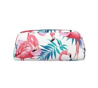 JBYJBX Trousse à crayons avec imprimé flamant rose et feuille verte - Spacieuse et élégante - Fermeture éclair - Pour le bureau, doré, Taille unique