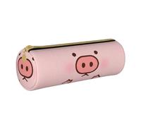 JBYJBX Trousse à crayons en cuir avec imprimé cochon mignon - Trousse fine et mignonne pour adultes, hommes et femmes, blanc, Taille unique, Compacte