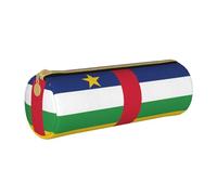 JBYJBX Trousse à crayons en cuir avec imprimé drapeau de l'Afrique centrale - Trousse fine et mignonne pour adultes, hommes et femmes, blanc, Taille unique