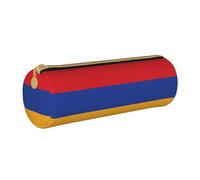 JBYJBX Trousse à crayons en cuir avec motif drapeau de l'Arménie - Trousse fine et mignonne pour adultes, hommes et femmes, blanc, Taille unique