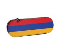 JBYJBX Trousse à crayons polyvalente en cuir avec motif drapeau de l'Arménie - Pochette compacte en cuir pour femme et homme