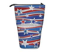 JBYJBX Trousse à crayons télescopique multifonction avec motif étoiles patriotiques et rayures, Bandes d'étoiles patriotiques Jour de l'indépendance, One Size