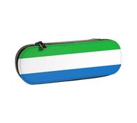 JBYJBX Trousse polyvalente en cuir avec imprimé drapeau de Sierra Leone - Pochette compacte en cuir pour femme et homme