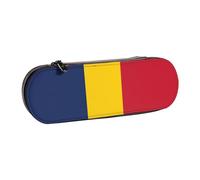 JBYJBX Trousse polyvalente en cuir avec motif drapeau du Tchad - Pochette compacte en cuir pour femme et homme