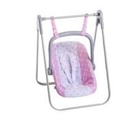 JC Toys - 2 en 1 Hamac et Chaise Multi-Positions Amovibles pour Poignets jusqu'à 45 cm, Rose et Blanc à Pois, Portable, Poids léger, conçu par Berenguer Boutique, + 3 Ans