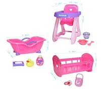 JC TOYS- Accessories Accessoires pour poupées, 81453, Lot de 3 pièces, Rose, 33,02 cm