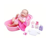 Jc Toys La Naissance 8 Pièces Deluxe Baignoire Ensemble Cadeau, Comprenant 35,6 Cm Limpide Tous Les Vinyle Souriant Bébé Nouveau-Né Poupée, Rose