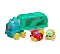 JC TOYS Mon Premier Camion Transporteur Lots to Play Toys, Comprend Un Camion et 2 Voitures Souples, Encourage l'imagination et la créativité, Multicolore, Unisexe, +18 Mois, 81511