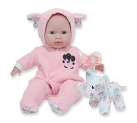 JC Toys Poupée Berenguer Boutique de 38 cm, Corps Souple, Ses Yeux s'ouvrent et se Ferment, Comprend des vêtements et Une Peluche éléphant, Rose, conçue par Berenguer, +2 Ans