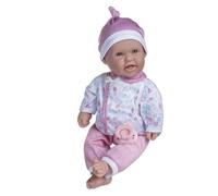 JC Toys Poupée La Baby de 40 cm avec Corps Doux et Lavable, biberon Magique et Sucette, Rose, Floral, conçue en Espagne, +12 Mois