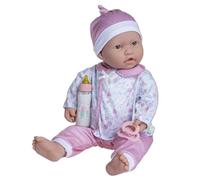 JC Toys Poupée La Baby de 51 cm avec Corps Doux et Lavable, biberon Magique et Sucette, Rose et Blanc, Motif Floral, conçue en Espagne, 2 Ans