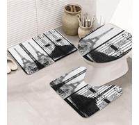 JCAKES Ensemble de 3 tapis de salle de bain de luxe Motif Tour Eiffel Paris
