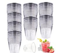 JCAKES Lot De 50 Verres à Cocktail En Plastique Dur Réutilisables, 200 Ml, Transparents - Pour Fête, Mariage, Banquet