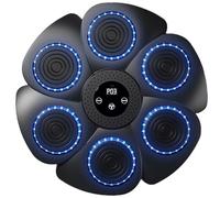 Jcasbdn 1 Set Smart Music Boxing Machine, 9 Modes ＆ Machine de poinçonnage de Musique à 18 Vitesses avec lumière RVB, équipement Boxe 15, 8 avec des Gants pour Les Enfants et Les Adultes, Un Ensemble