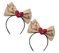 Jcasbdn 2pcs Bandeaux drôles pour femmes bandeau d'Halloween coeur brisé avec épingles et tête d'arc cerceau maléfique.