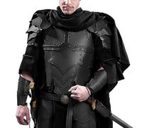 Jcasbdn Armure médiévale Knight armure de coffre en cuir PU pour hommes costume de plastron ajusté en viking pour la fête cosplay d